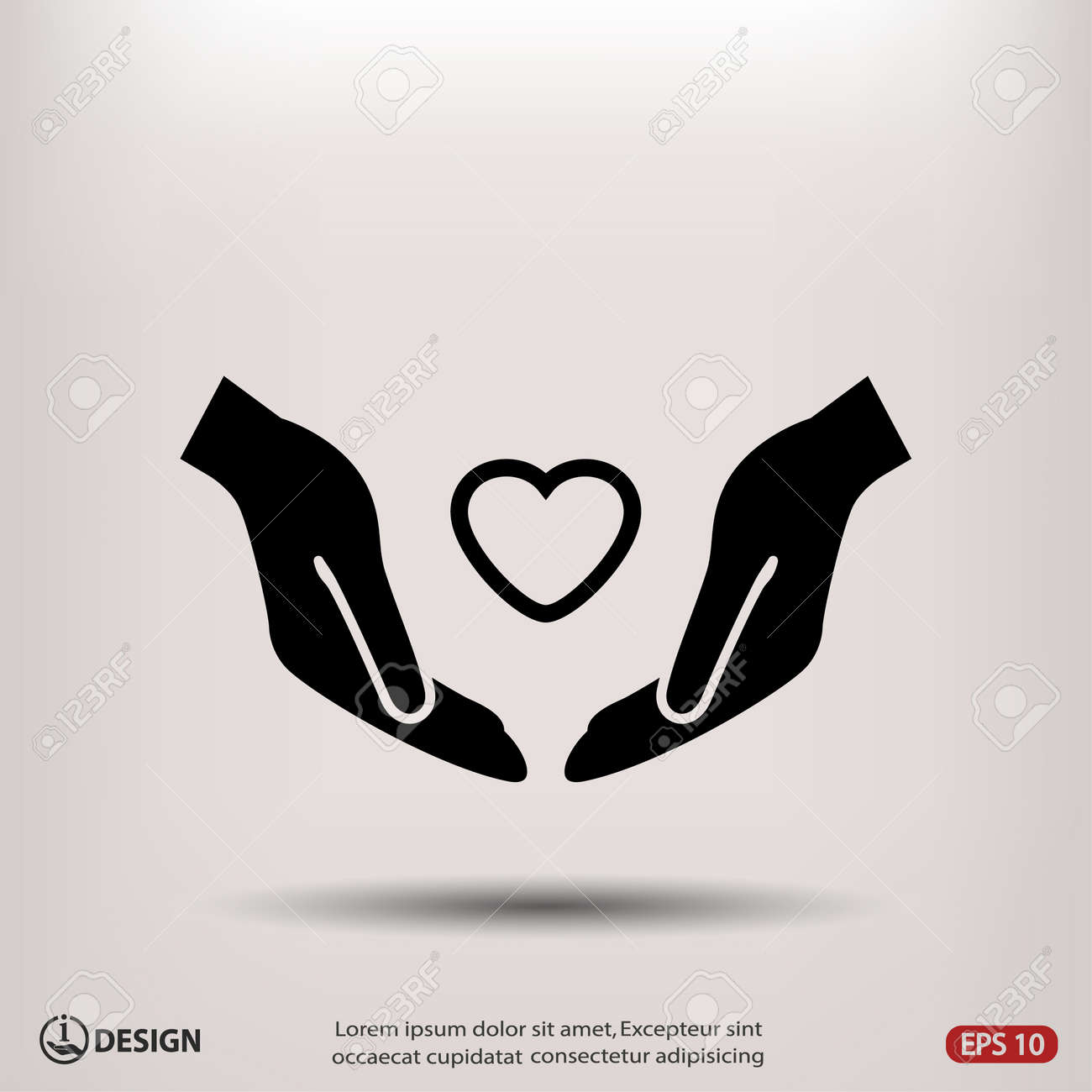 手でハートの絵文字のイラスト素材 ベクタ Image