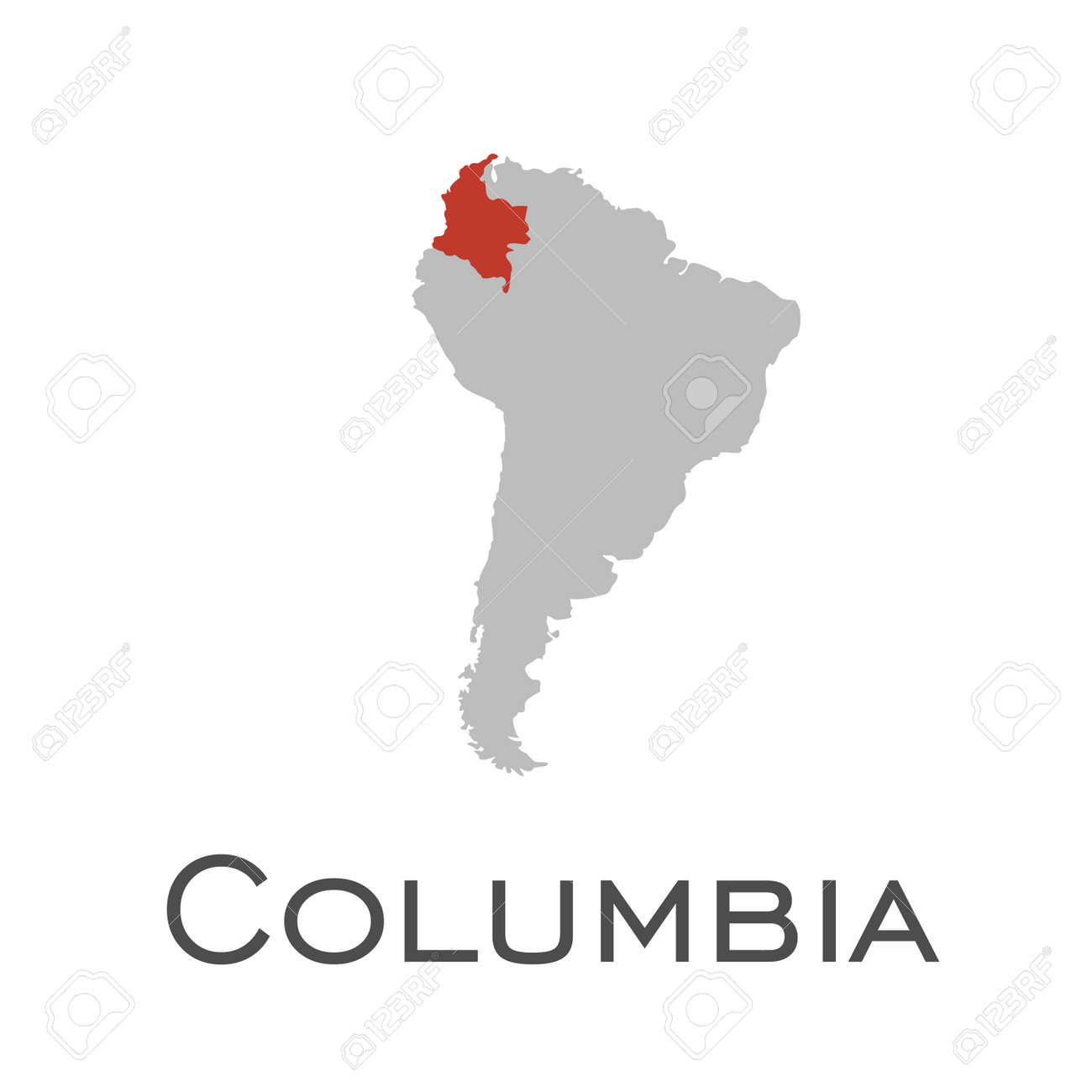 columbia and south american continent map royalty free cliparts