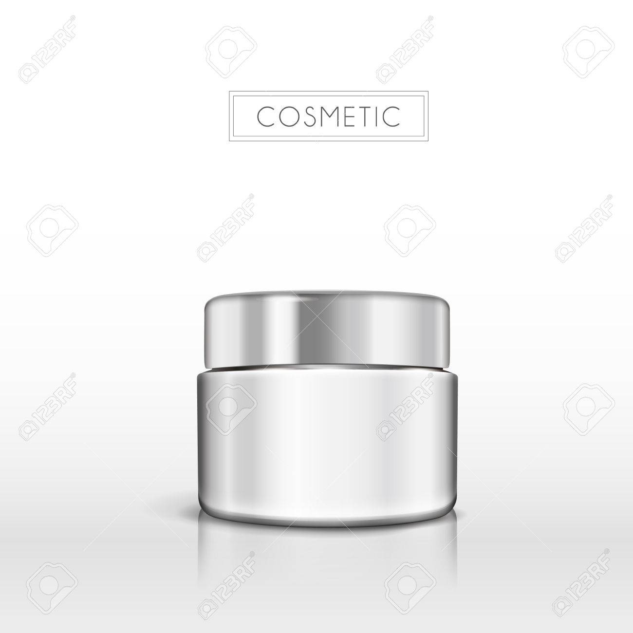 エレガントなクリーム容器 クリーム ゲルの 3 D イラストレーション化粧品のプラスチック製コンテナー テンプレート のイラスト素材 ベクタ Image