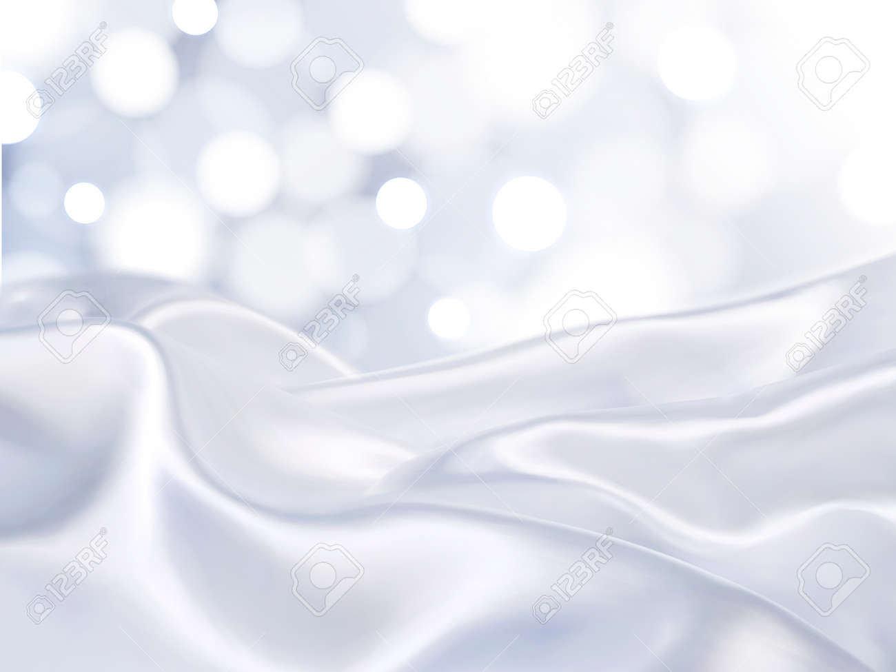 Gorgeous satin background, white fabric on bokeh glittering background in 3d illustration - 88034466 Gorgeous satin background, white fabric on bokeh glittering background in 3d illustration - 88034466