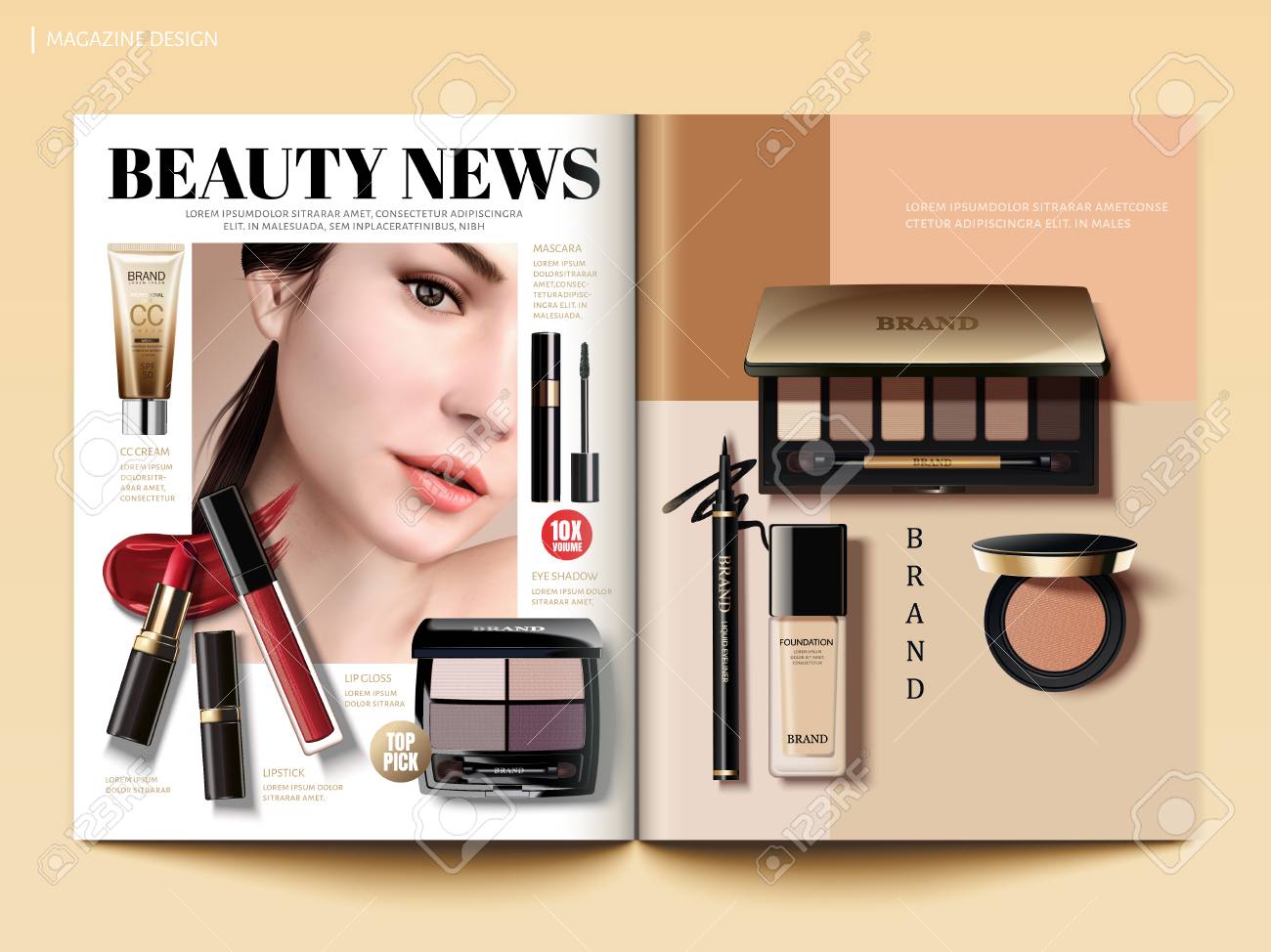 Cosmetic Magazine Design. Royalty Free SVG, Cliparts, Vectors, And Stock  Illustration. Image 88129224.