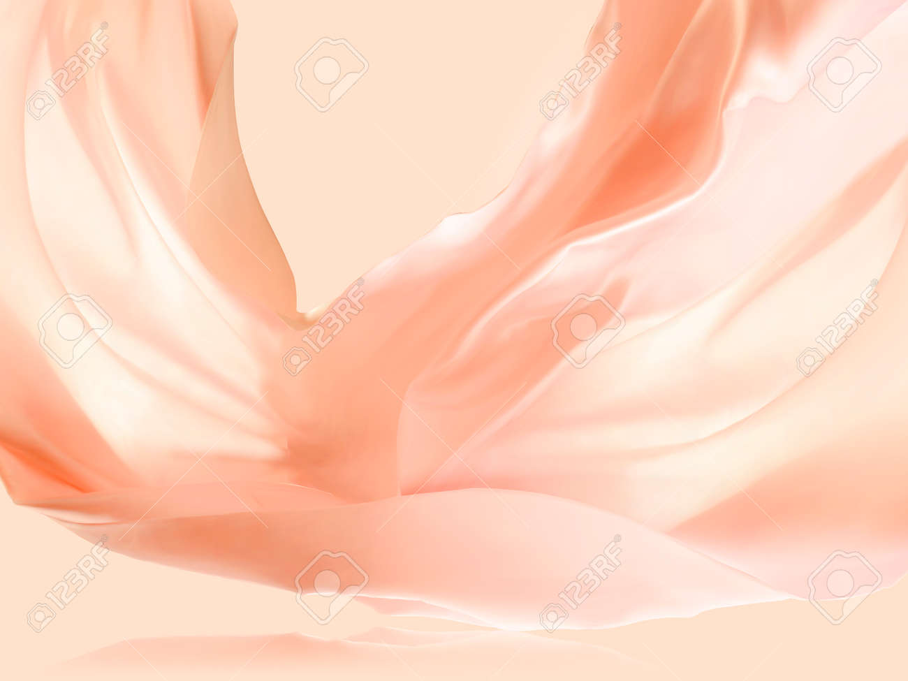 生地 3 D イラスト シルク 滑らかな質感でロマンチックなデザイン要素を浮動の顔色 のイラスト素材 ベクタ Image