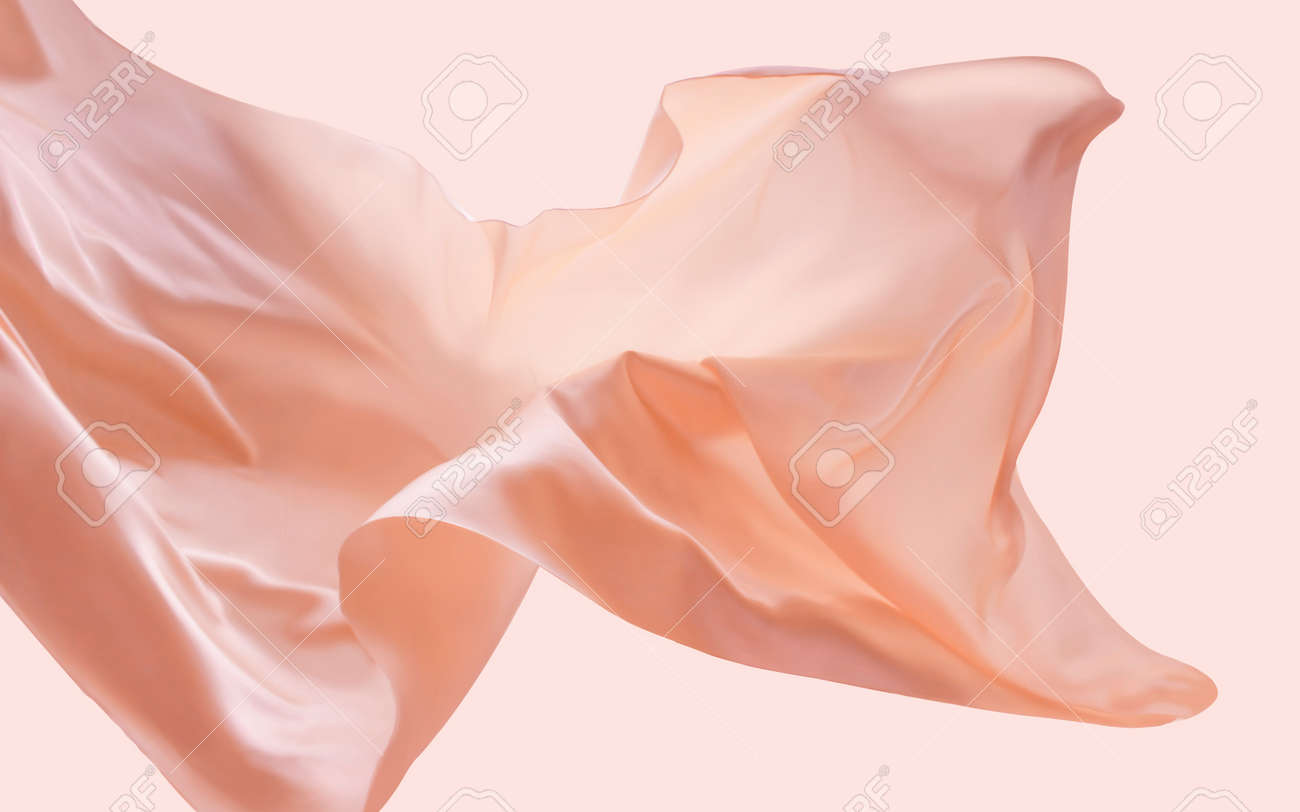 Complexion floating fabric, romantic design elements in 3d illustration, silk and smooth texture - 89985706 Complexion floating fabric, romantic design elements in 3d illustration, silk and smooth texture - 89985706