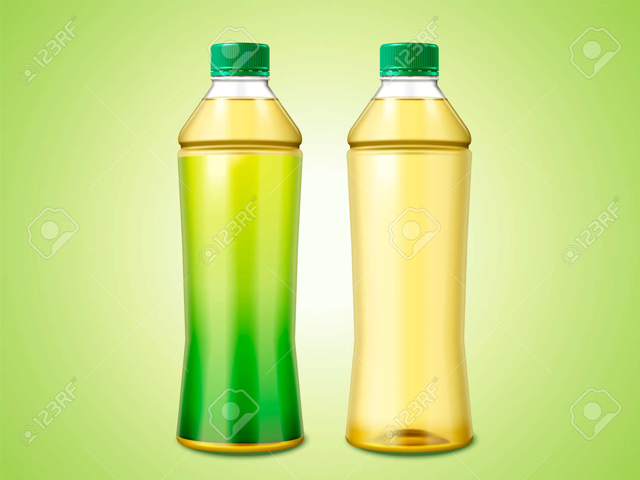 3d illustration two bottles