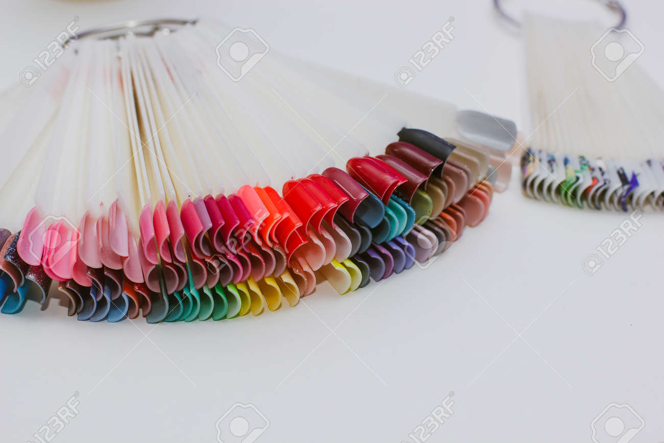 palette with swatches of nail Polish on white background - 125291553 palette with swatches of nail Polish on white background - 125291553
