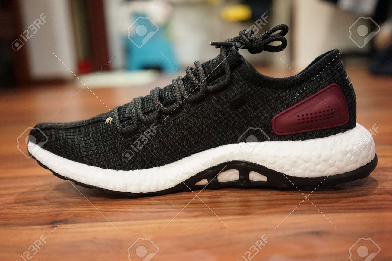 Adidas Pureboost Black 3.0 Stock Photo, Picture And Royalty Free Image. Image 78562209.