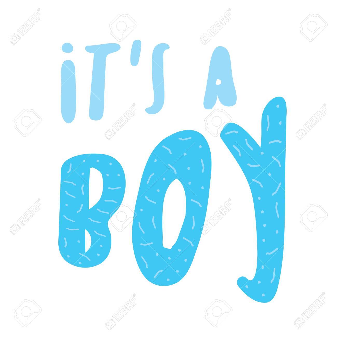 its a boy banner vector lettering it s a boy banner