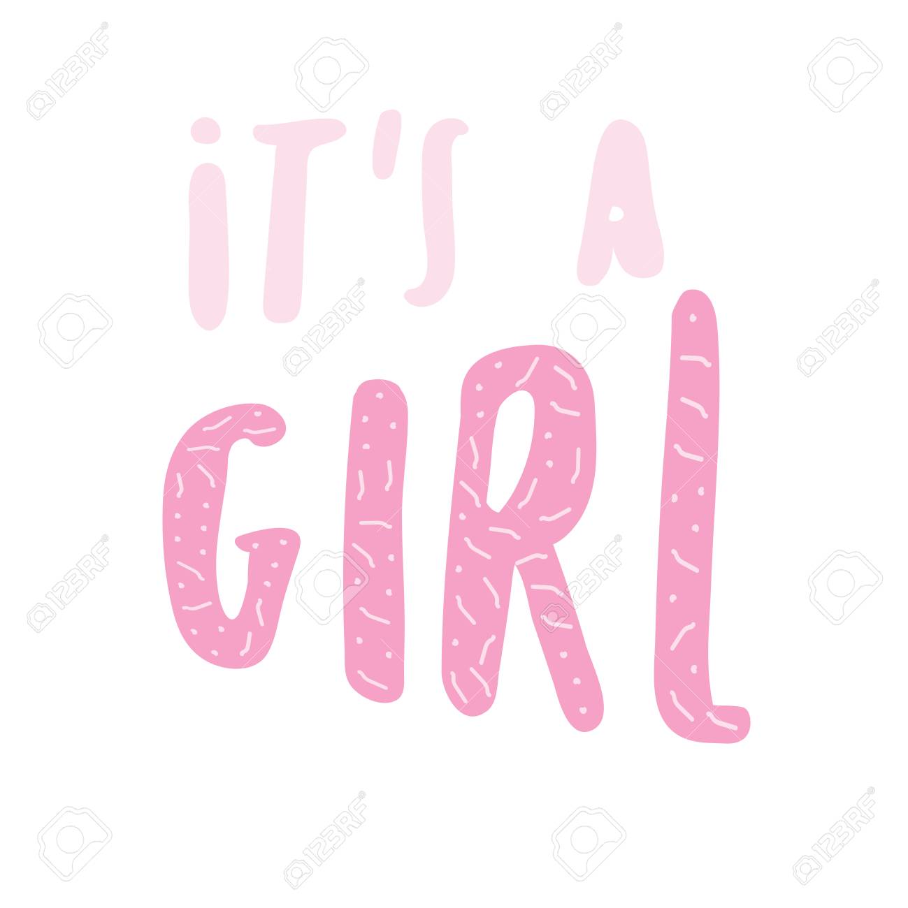 its a girl banner vector lettering royalty free cliparts vectors its a girl banner