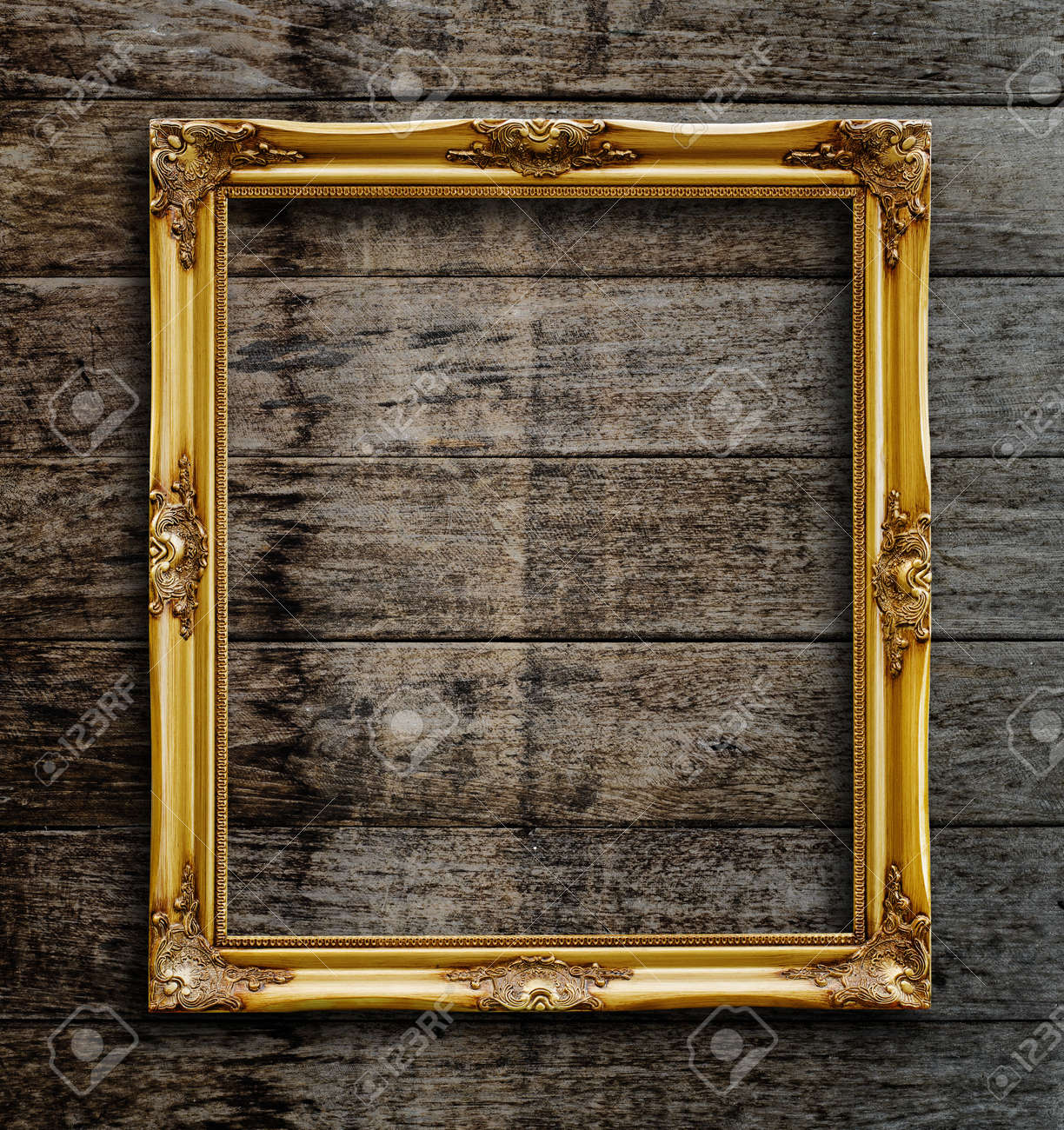 old picture frame on vintage wood wall stock photo picture and