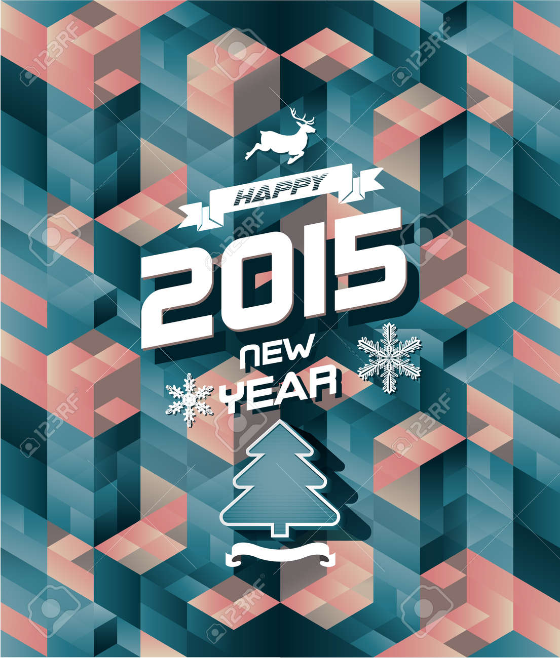 Abstract retro modern happy new year background - 32693729 Abstract retro modern happy new year background - 32693729