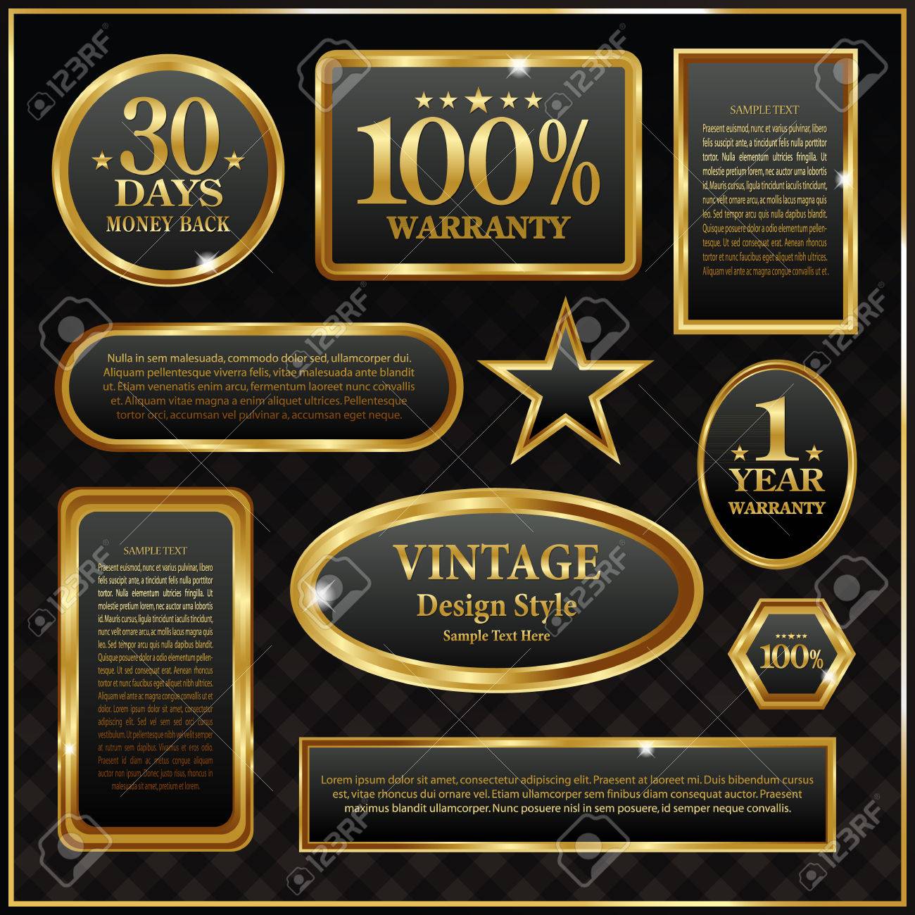 Gold frame labels sign rich vector banner - 37417987 Gold frame labels sign rich vector banner - 37417987
