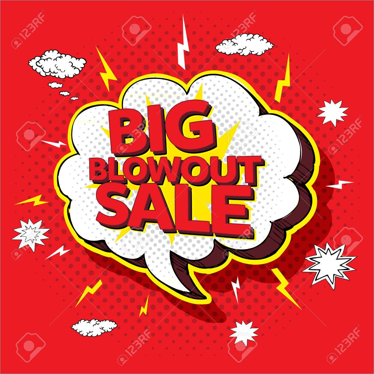 Big blowout sale pop up cartoon banner vector illustration - 44153731 Big blowout sale pop up cartoon banner vector illustration - 44153731