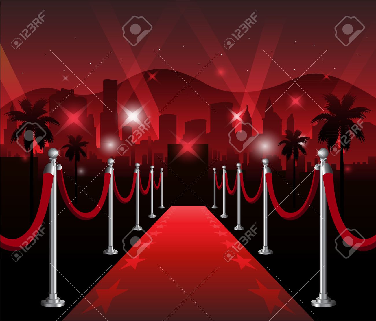 Red carpet premiere elegant event with hollywood in background - 48367612 Red carpet premiere elegant event with hollywood in background - 48367612