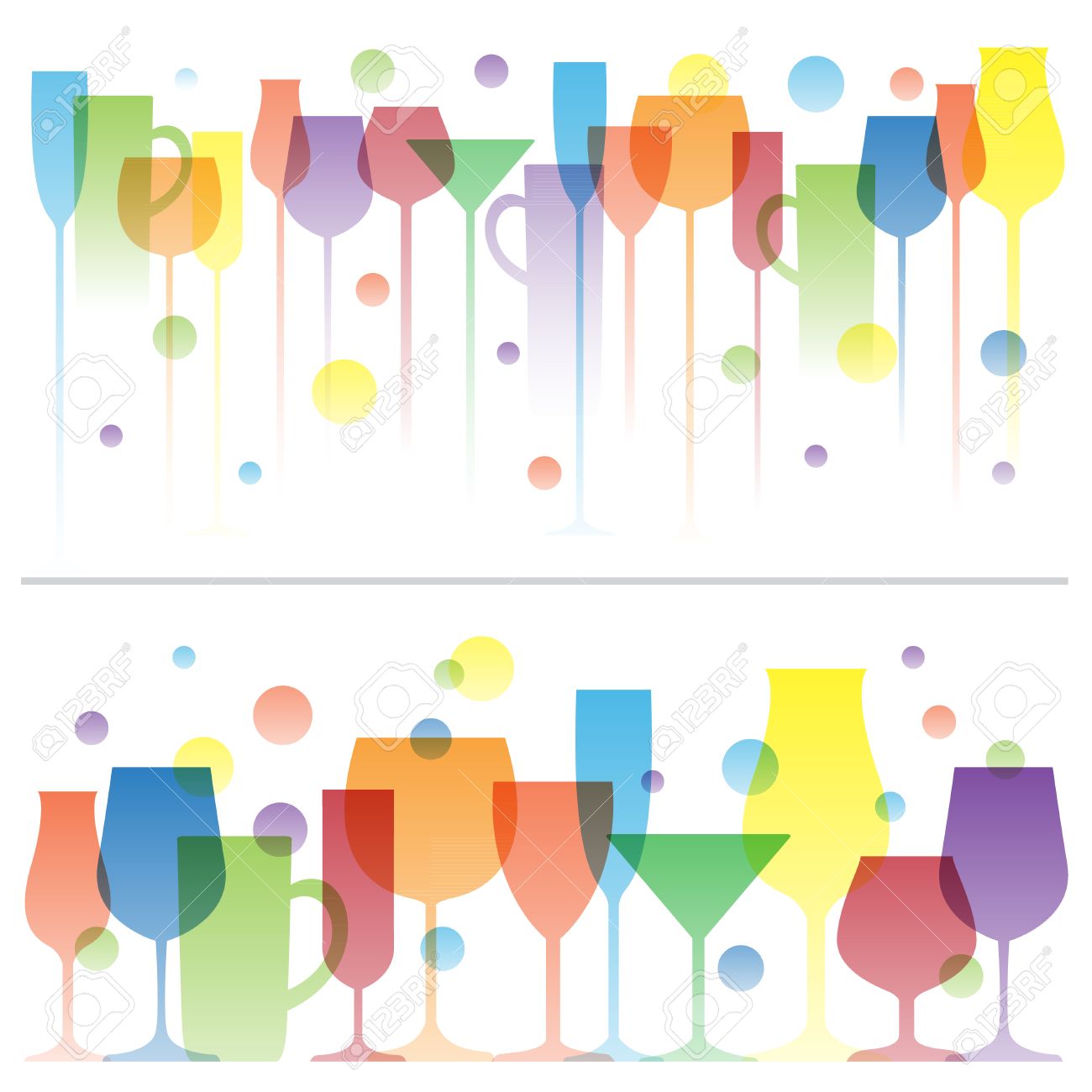 ワイン飲むグラスの抽象的なカラフルなイラスト のイラスト素材 ベクタ Image