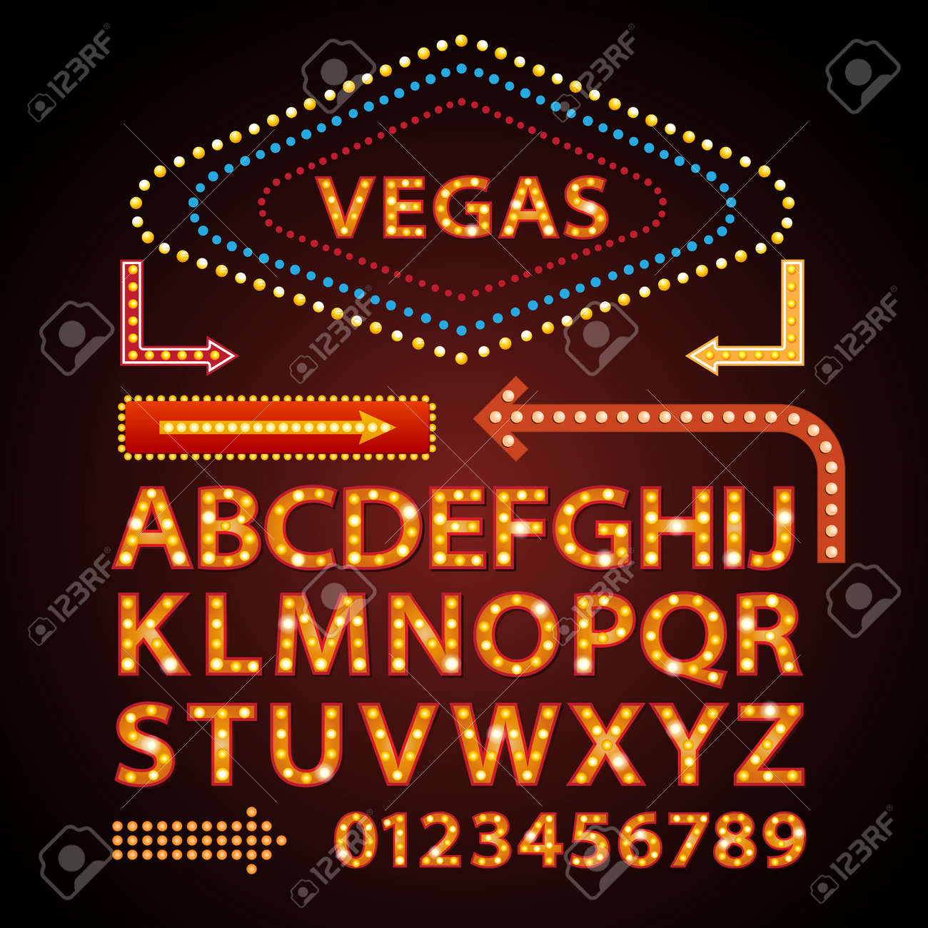 Vector orange neon lamp letters font show cinema and theather - 52622760 Vector orange neon lamp letters font show cinema and theather - 52622760