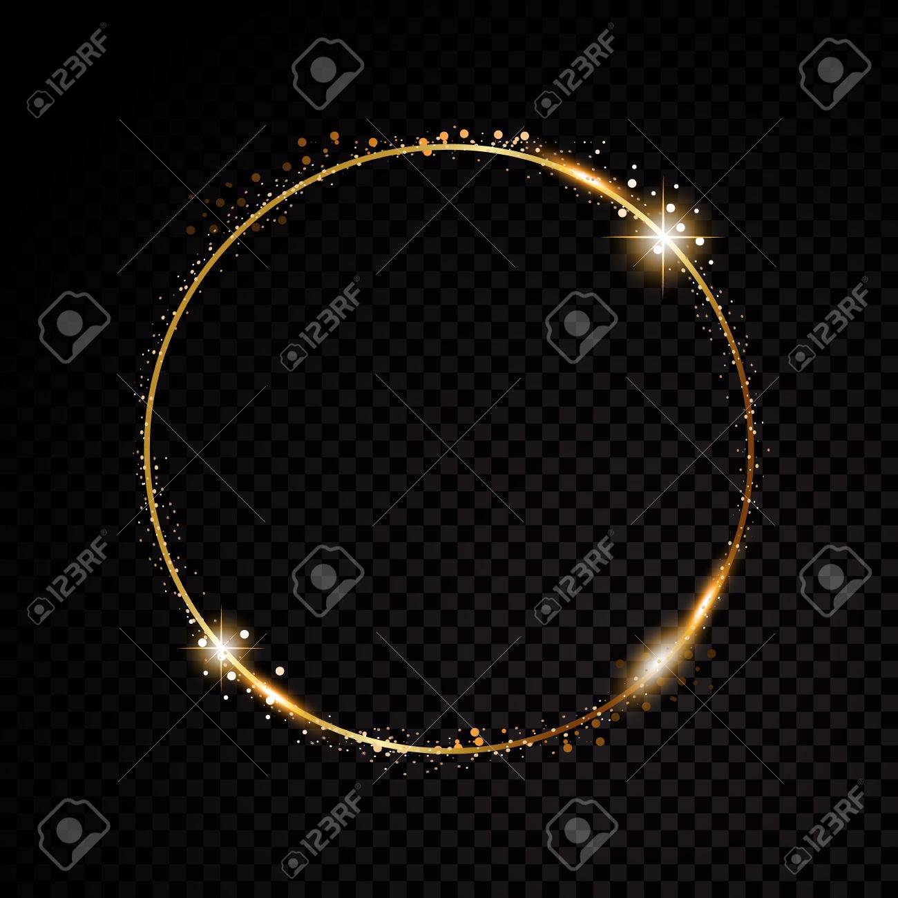 Vector round frame. Shining circle banner. Isolated on black transparent background. Vector illustration - 72841511 Vector round frame. Shining circle banner. Isolated on black transparent background. Vector illustration - 72841511