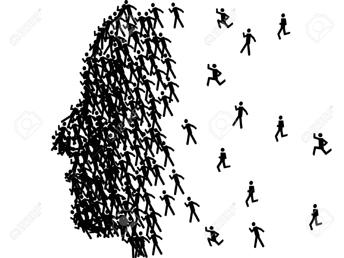 La Forme Du Profil De L Homme Face Formee Avec Des Chiffres De Baton Noir Clip Art Libres De Droits Vecteurs Et Illustration Image 30119717