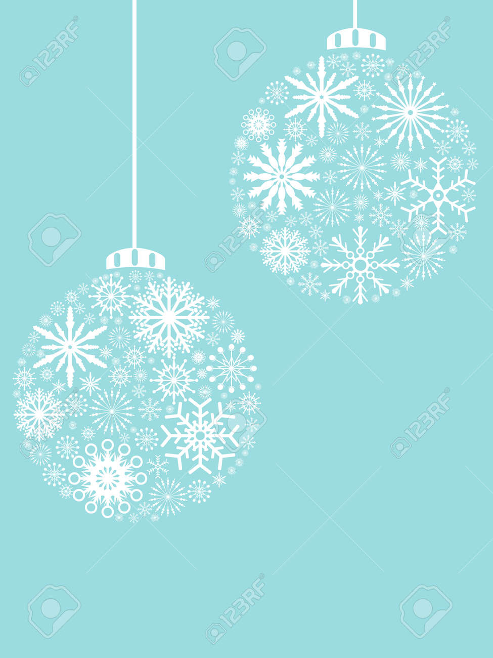 クリスマス ボールは 青の背景に雪の結晶模様でいっぱいのイラスト素材 ベクタ Image