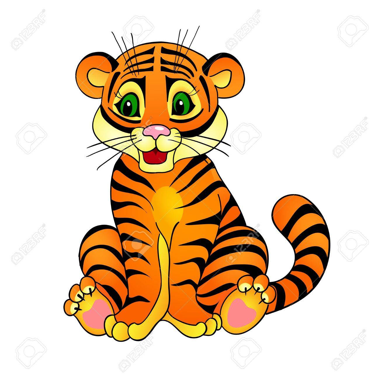 tiger cartoon , with isolation on a white background - 15526812 tiger cartoon , with isolation on a white background - 15526812