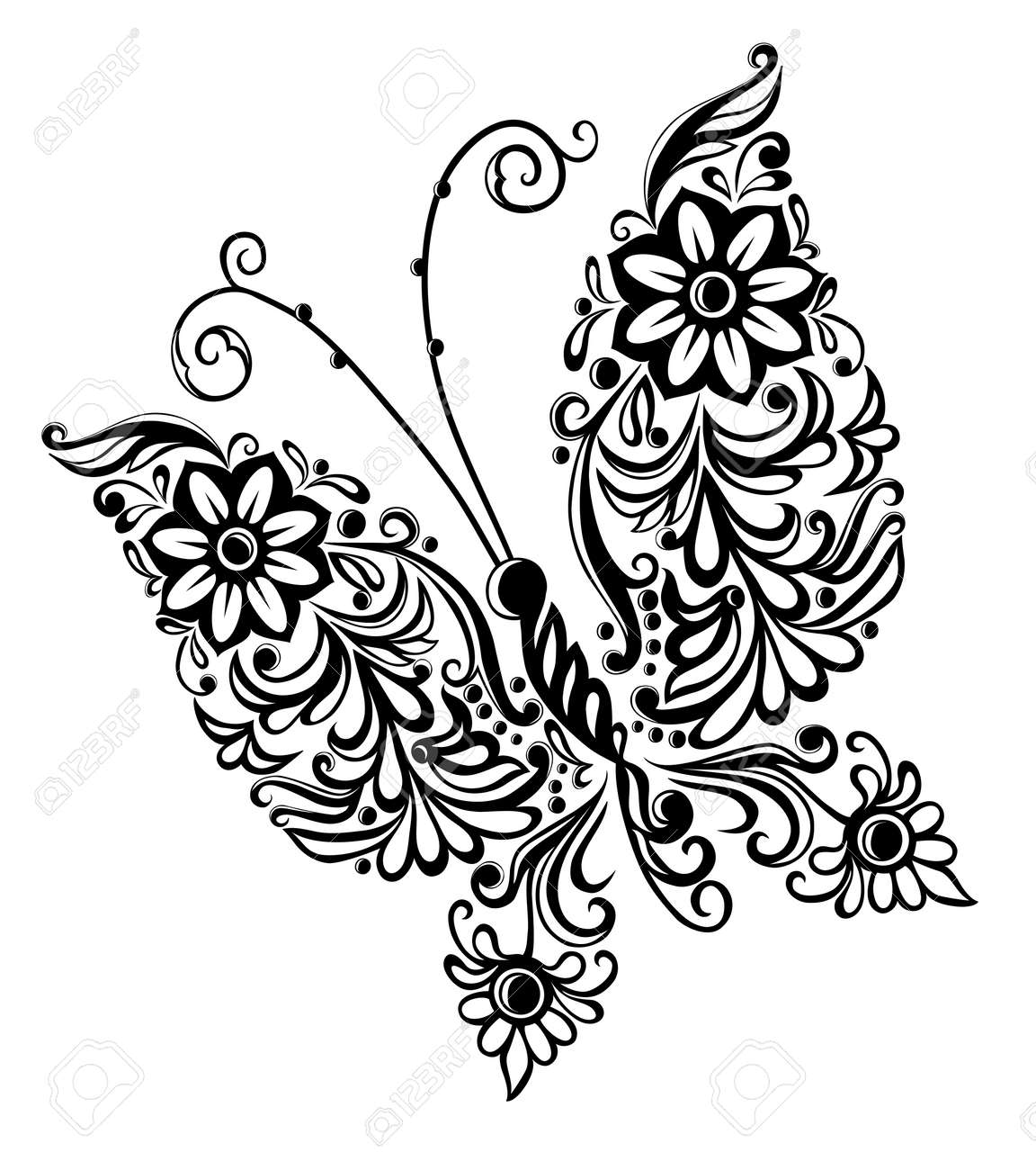painting butterfly,swirl abstract element design - 16012758 painting butterfly,swirl abstract element design - 16012758