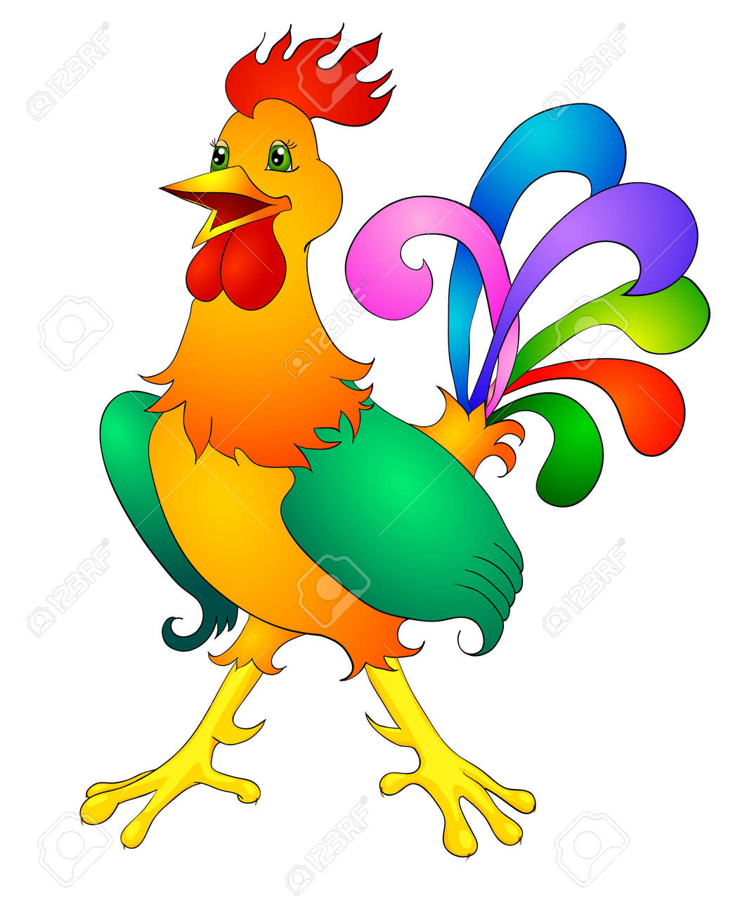 rooster cartoon , with isolation on a white background - 16012770 rooster cartoon , with isolation on a white background - 16012770