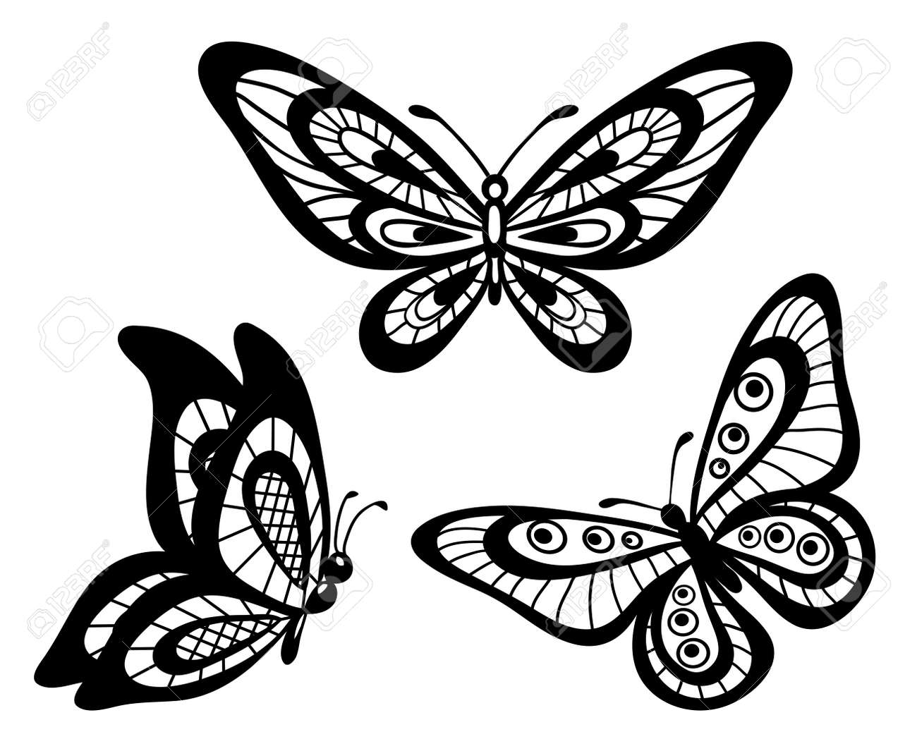 set of beautiful black and white guipure lace butterflies Many similarities to the author s profile - 18333292 set of beautiful black and white guipure lace butterflies Many similarities to the author s profile - 18333292