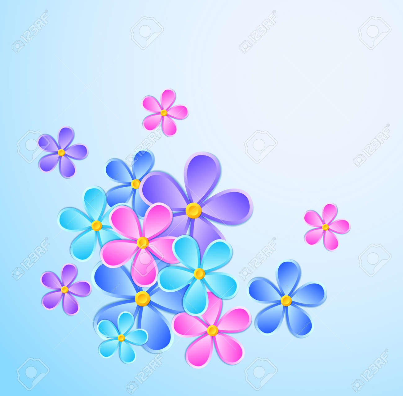 Greeting card with paper flower. Many similarities in the profile of the artist - 21045560 Greeting card with paper flower. Many similarities in the profile of the artist - 21045560