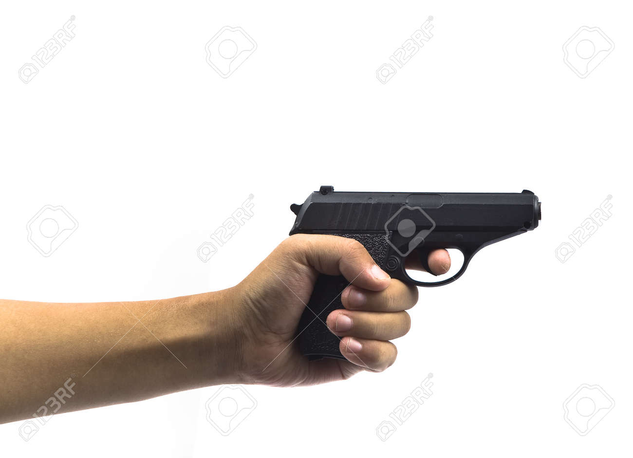銃を持つ手します の写真素材 画像素材 Image