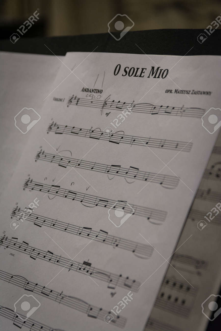 Opera Sole Notes Italian Mio Sheet O Concert Music