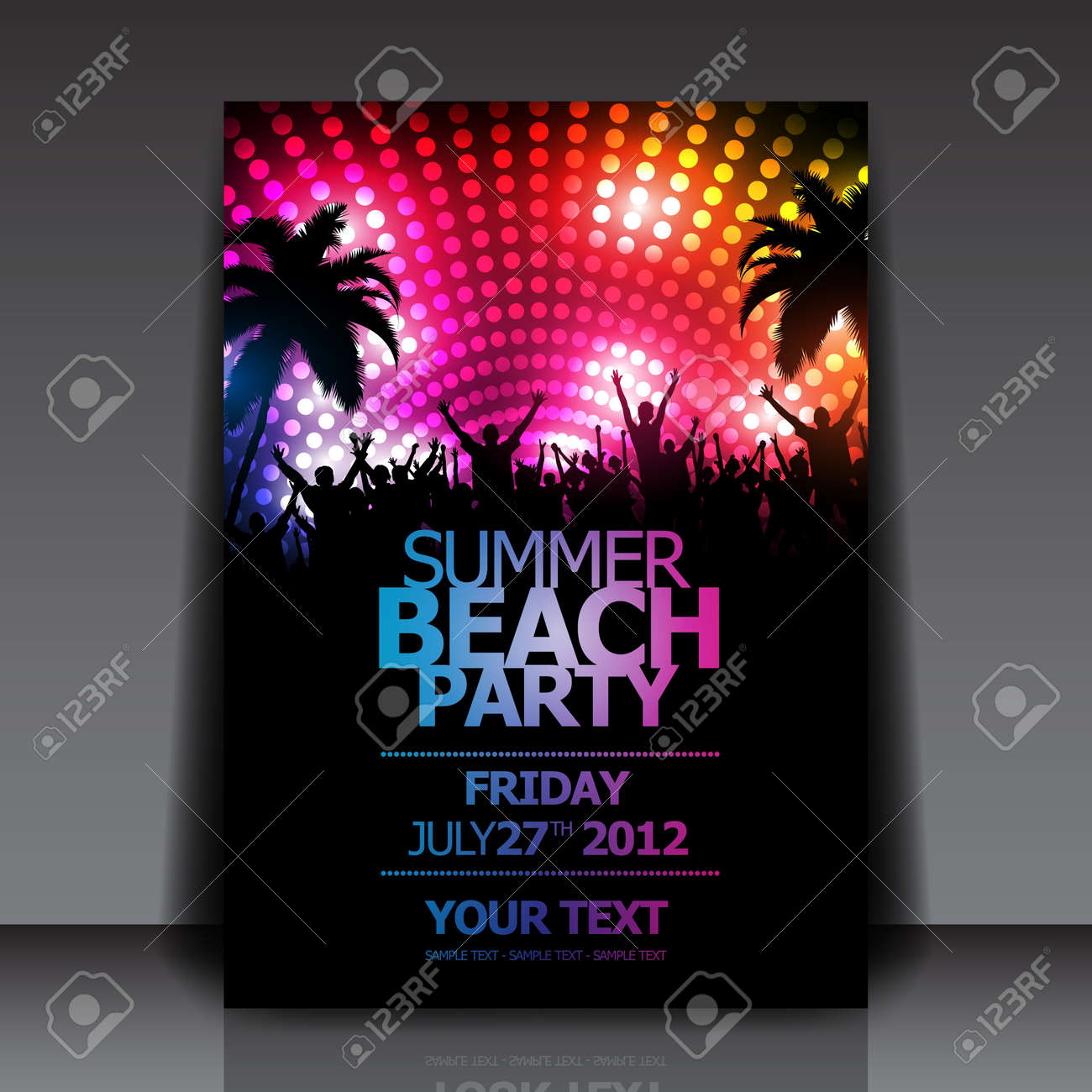 summer beach party flyer template royalty free cliparts vectors beach party flyer background