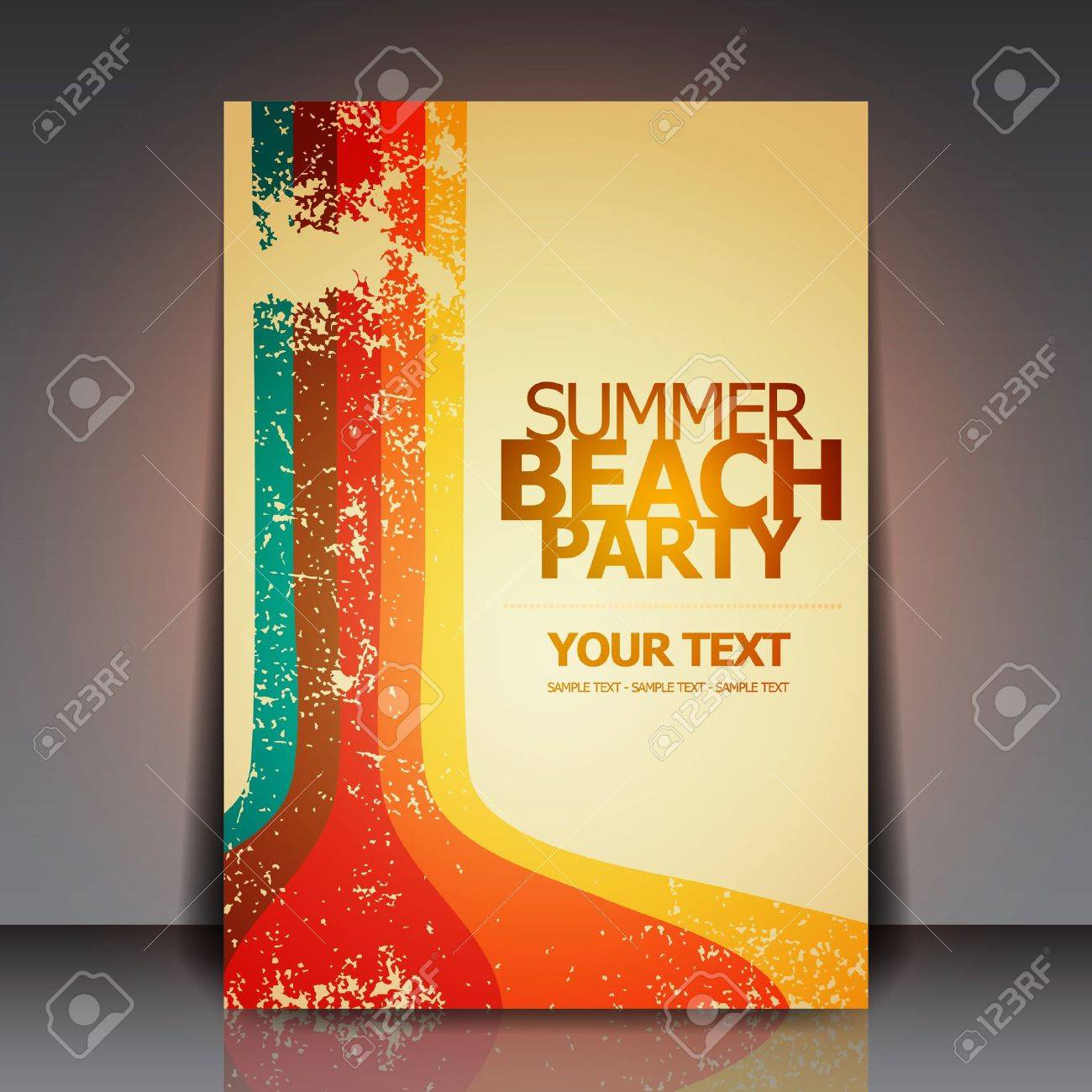 summer beach retro party flyer design royalty free cliparts vectors retro party flyer