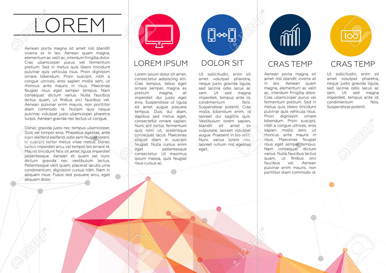 trifold brochure template design in dl size royalty free cliparts