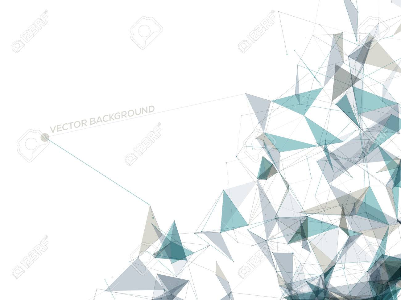 abstract polygonal space white background with gray and blue