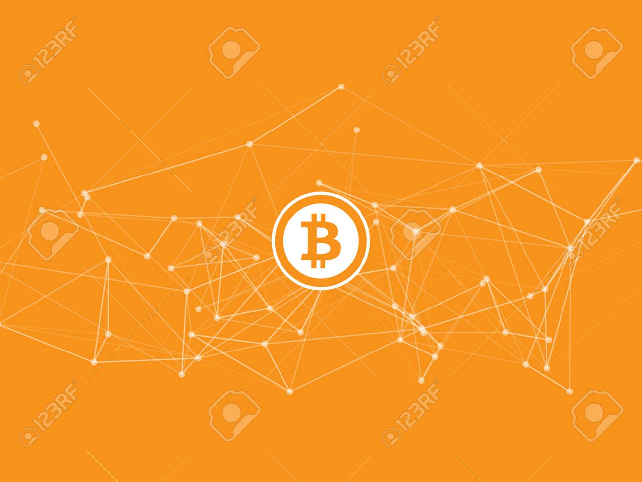 Orange Abstract Network Mesh With Bitcoin Logo - Vector Background  Illustration For Crypto Wallet Communication. Royalty Free SVG, Cliparts,  Vectors, and Stock Illustration. Image 90750326.