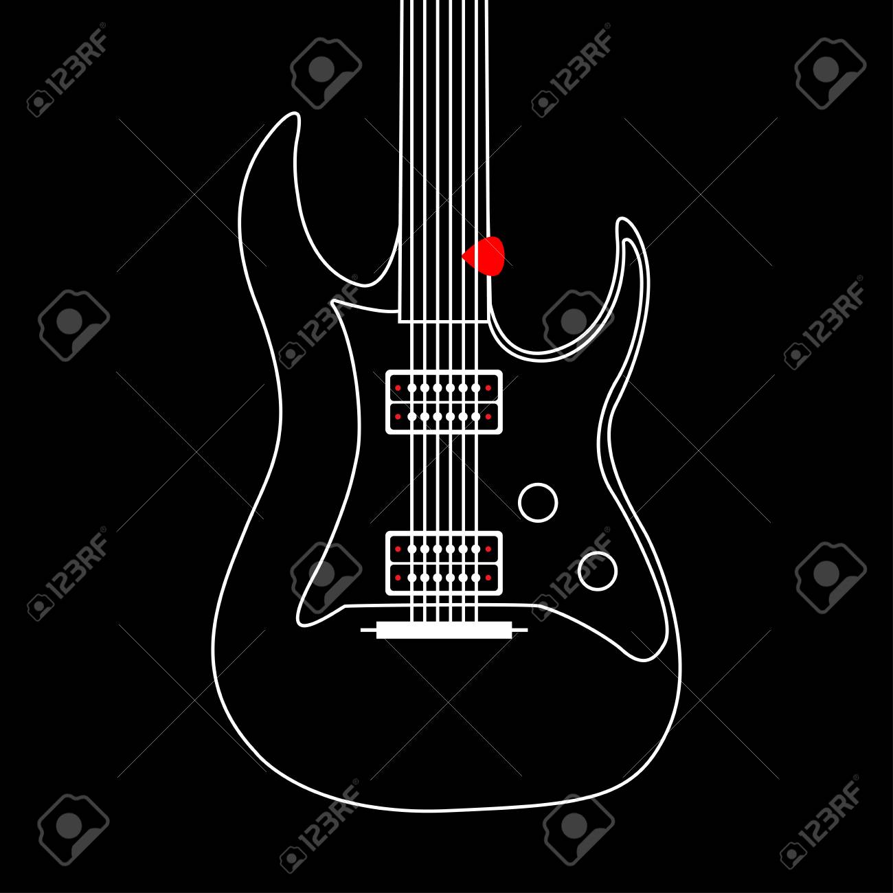 クリエイティブ デザイン ベクトルのイラストレーター Eps10 のフラット エレク トリック ギター のイラスト素材 ベクタ Image