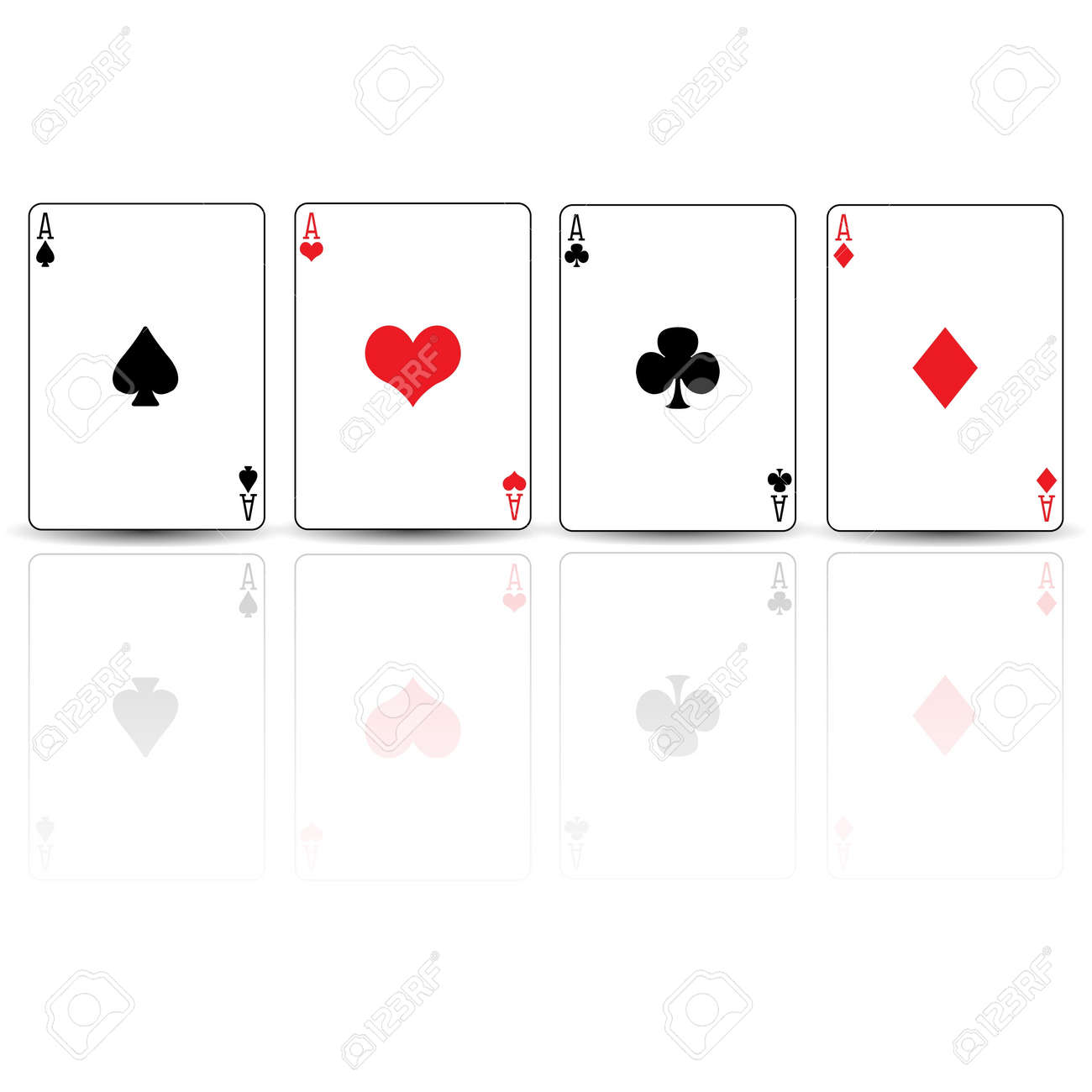 火かき棒カード スペード ダイヤモンド ハート クラブ Ace の反映のイラスト素材 ベクタ Image 火かき棒カード スペード ダイヤモンド ハート クラブ Ace の反映のイラスト素材 ベクタ Image