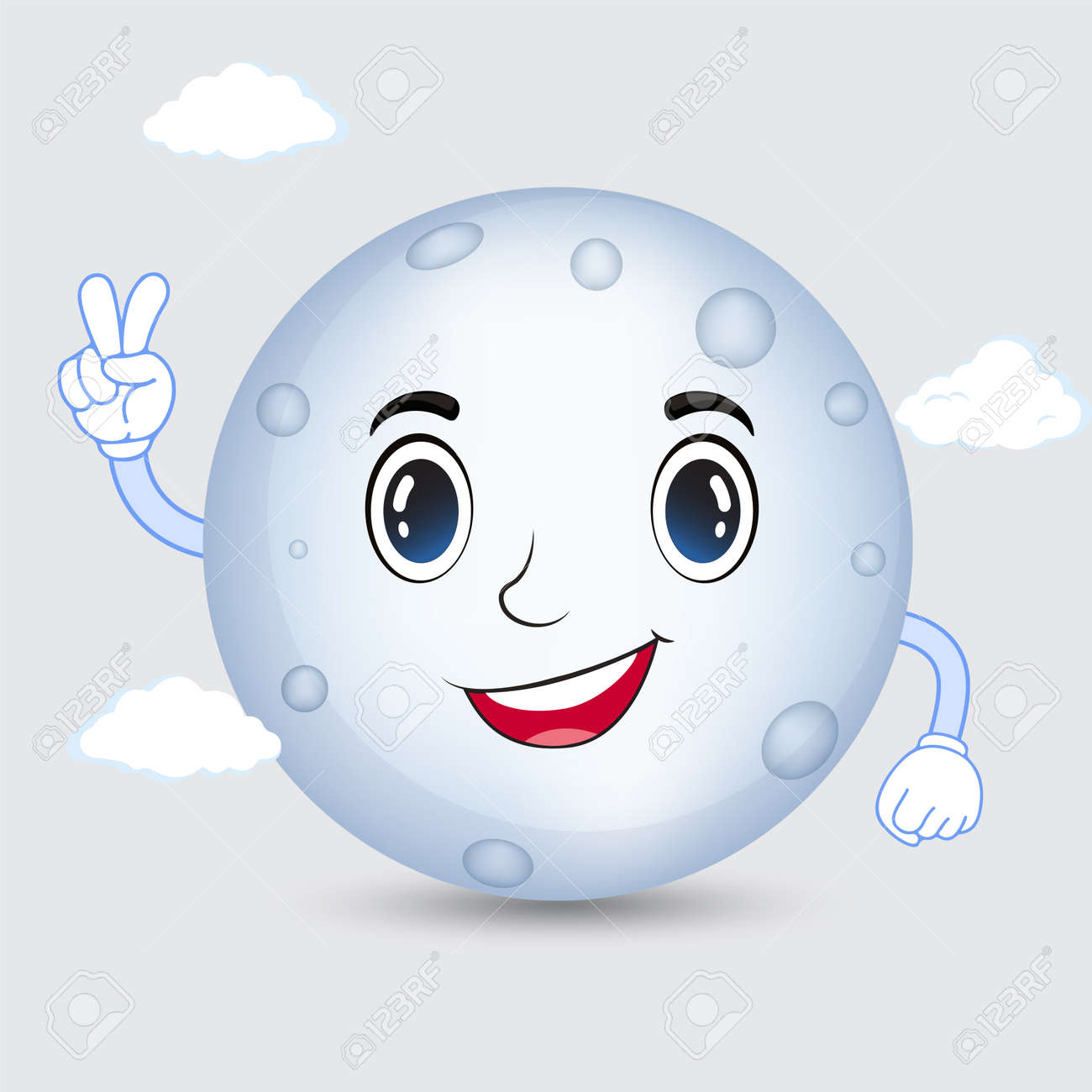 Cute Full Moon Isolated Icon Stock Vector (Royalty Free