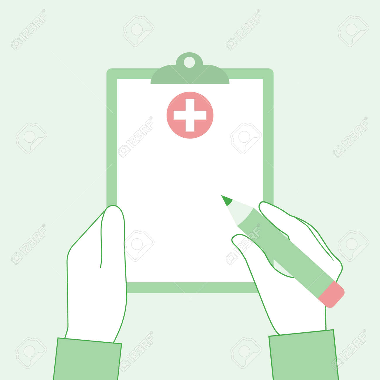 clipboard in hands of doctor rx prescription form doctor writing sample prescription of a doctor