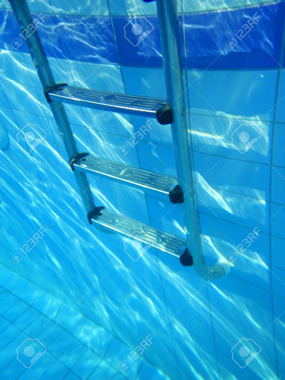 A Step Ladder Swimming Pool Underwater Stock Photo A Step Ladder Swimming Pool Underwater Stock Photo