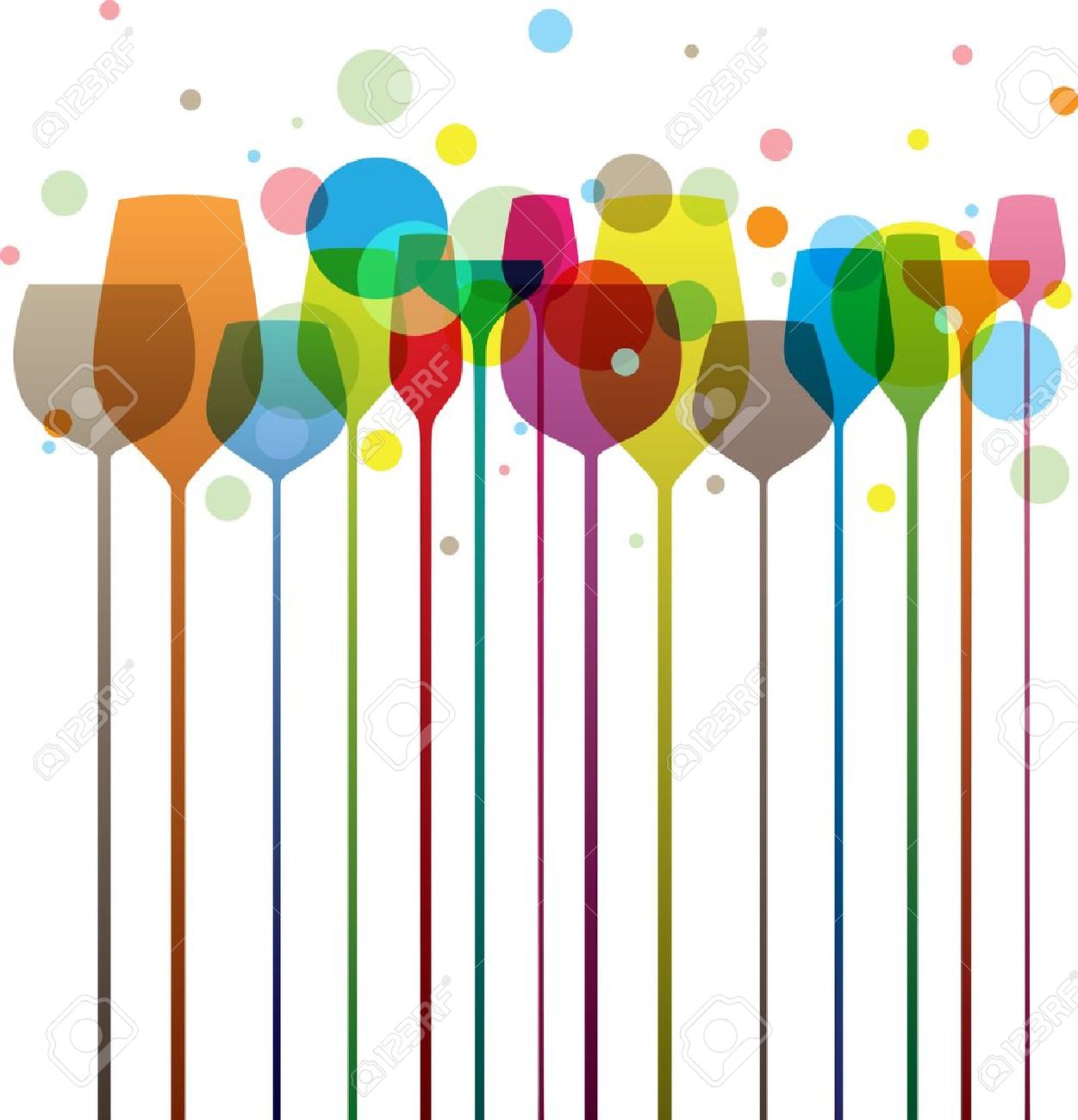 Colorful alcohol drink glasses, perfect for your party and F&B designs - 10100043 Colorful alcohol drink glasses, perfect for your party and F&B designs - 10100043