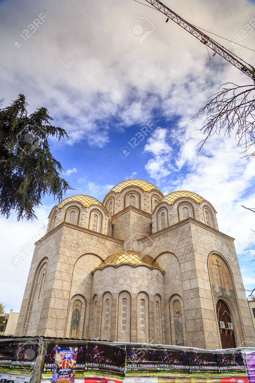 Skopje Mazedonien 5 April 2017 Neue Othodoxe Kirche Im Bau