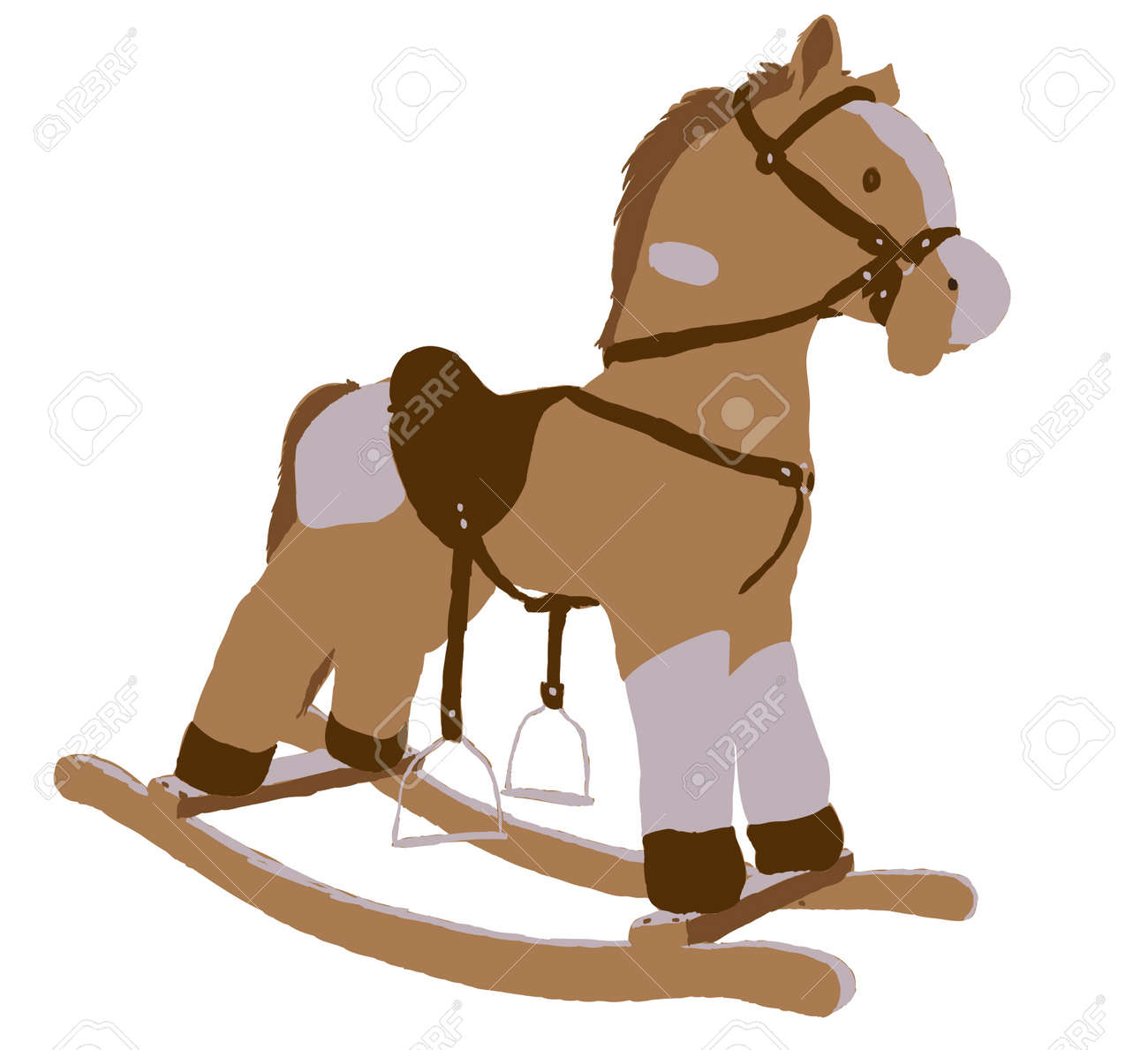 馬乗り子グッズ分離したクローズ アップ イラストのイラスト素材 ベクタ Image