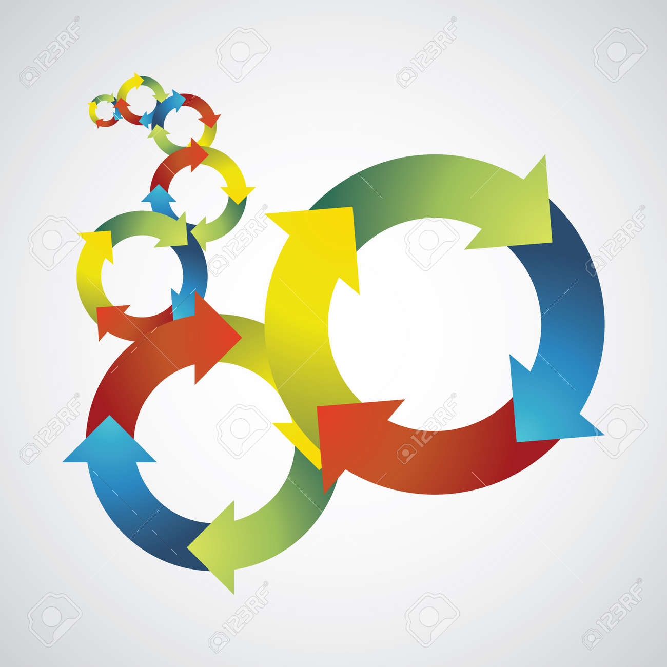 color recycle symbols concept background template illustration
