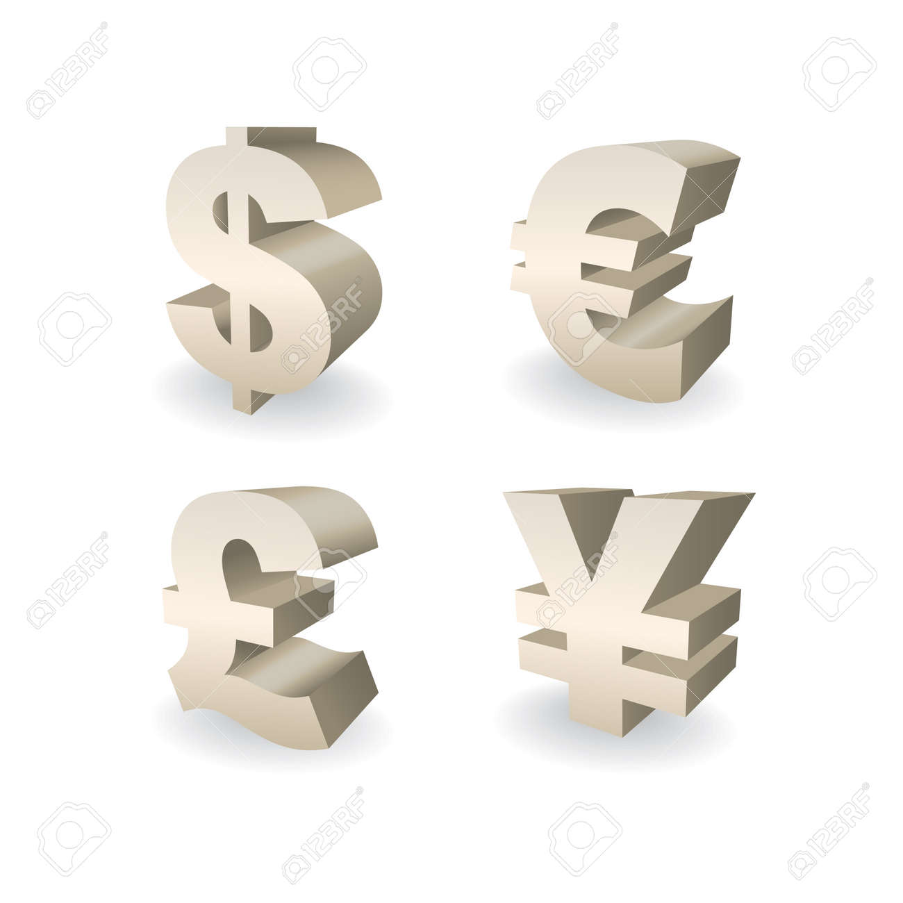 3 D 通貨記号 ドル ポンド ユーロ 円図 のイラスト素材 ベクタ Image 3 D 通貨記号 ドル ポンド ユーロ 円図 のイラスト素材 ベクタ Image