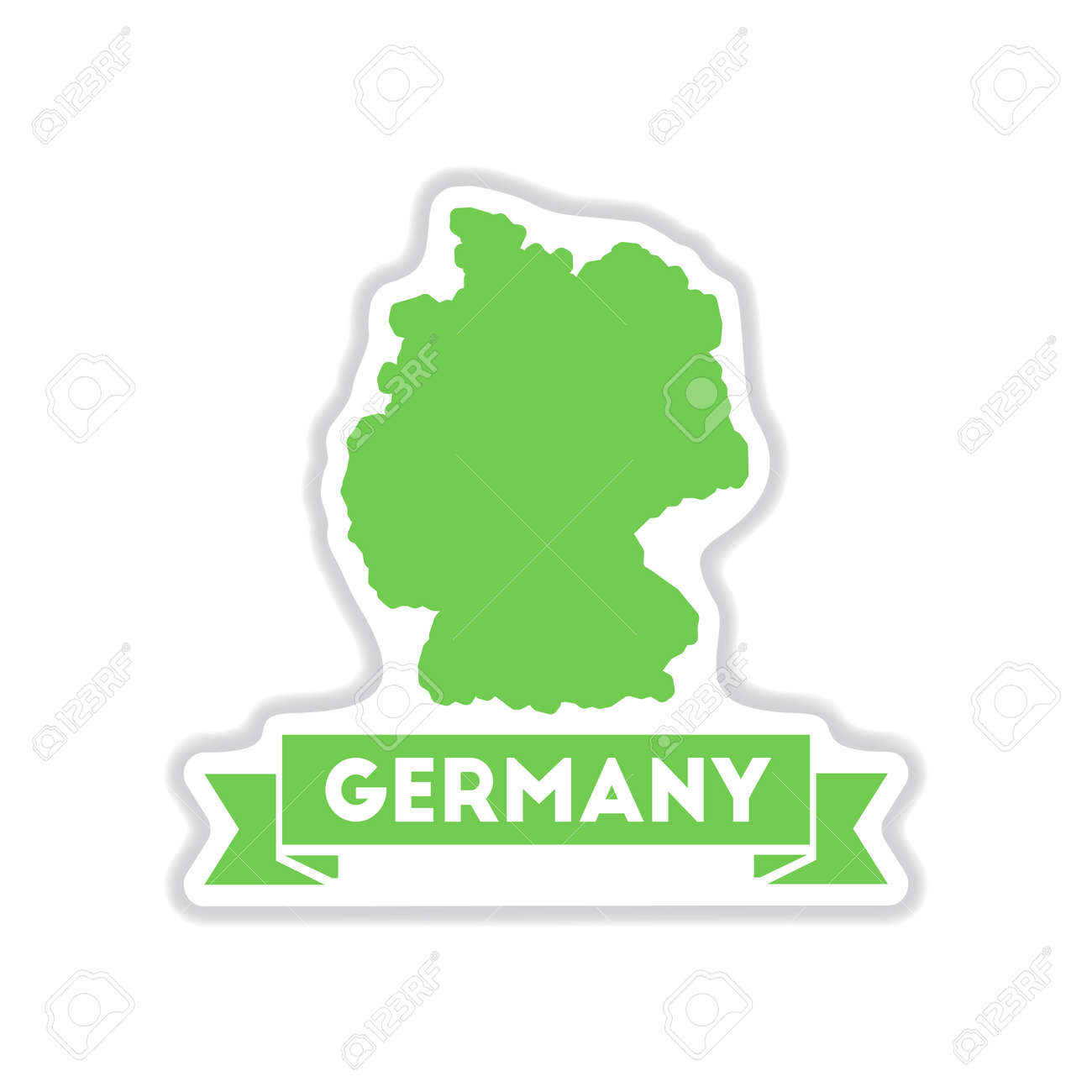 paper sticker on white background Germany map - 60063194 paper sticker on white background Germany map - 60063194