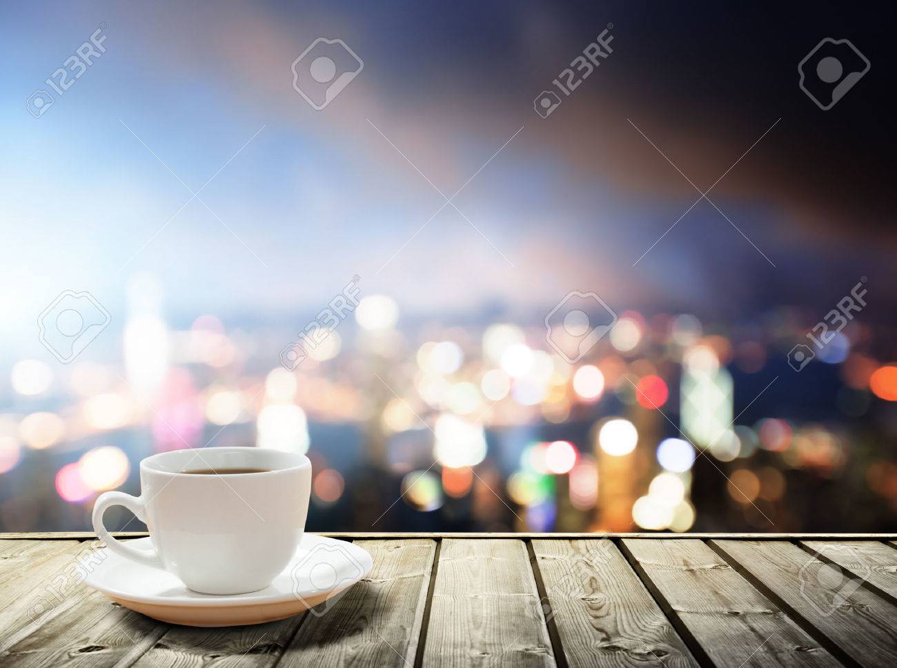 coffee on table in the night city stock photo, picture and royalty coffee on table in the night city stock photo, picture and royalty
