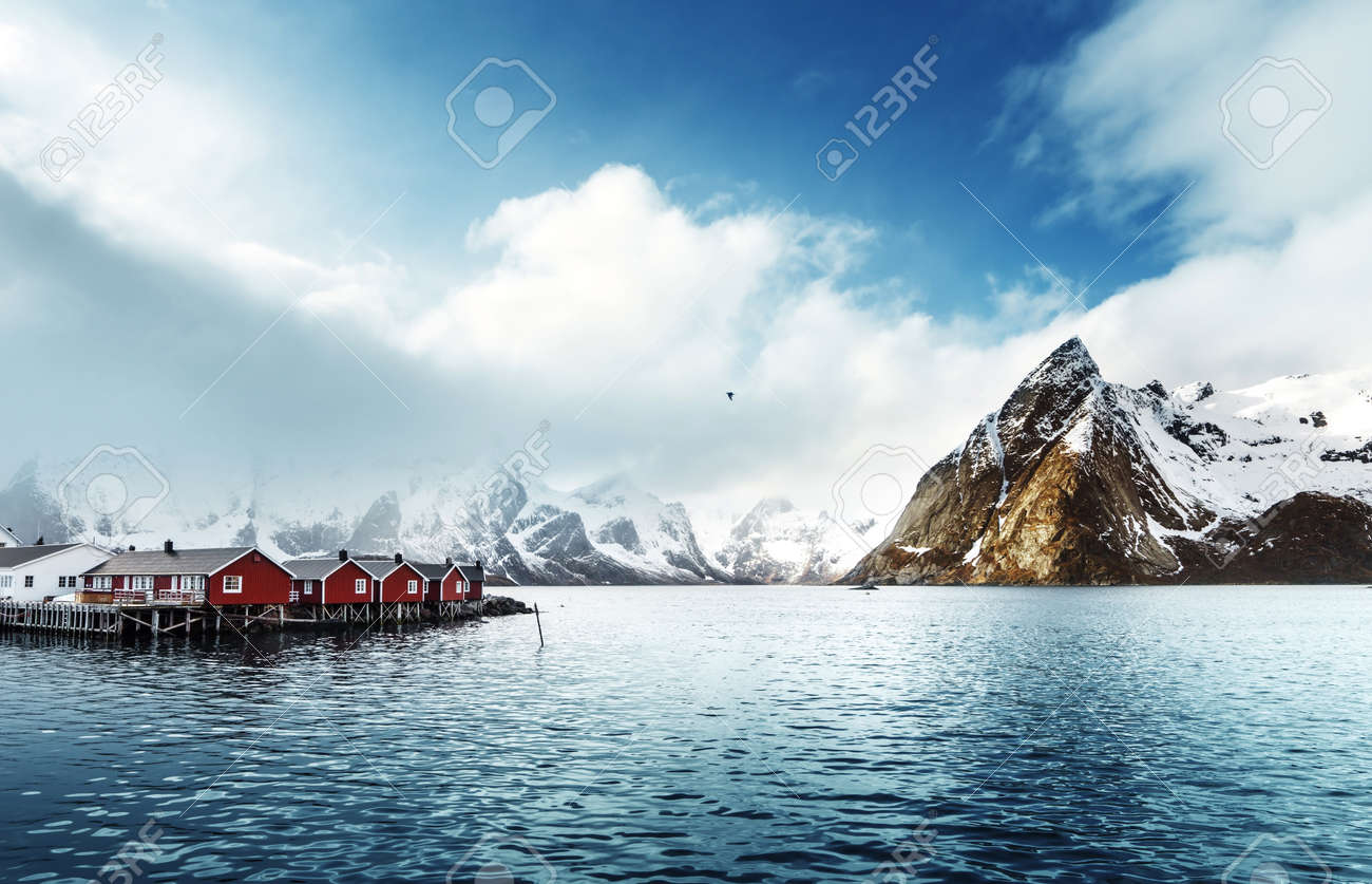 spring sunset - Reine, Lofoten islands, Norway - 51360237 spring sunset - Reine, Lofoten islands, Norway - 51360237