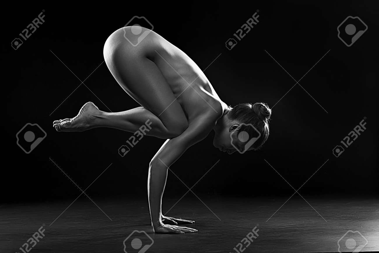 Serene Nude Female Doing Gymnastics Stock Photo, Picture and Royalty Free  Image. Image 80552185.