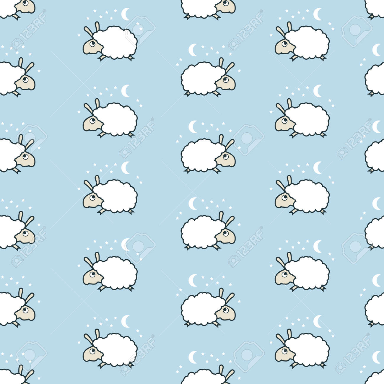 シームレスな羊のパターン ジャンプの子羊 のイラスト素材 ベクタ Image