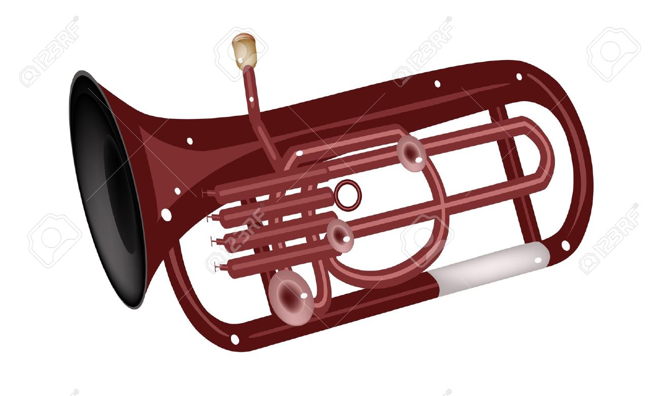 music instrument an illustration brown color of vintage antique